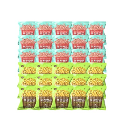 [CJ이츠웰] 포켓팝콘 25g (딸기맛 15개+ 크리미카라멜맛 15개) 총 30개 - 지브로마트